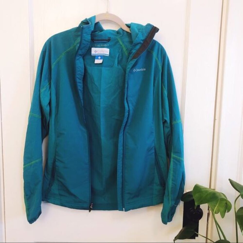 Columbia Dark Teal Rain Jacket